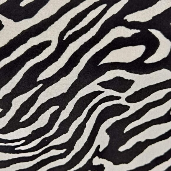 Dora Landa Sz Small Black/White Zebra Print Hi-Low Tunic 100% Silk Long Sleeves - Picture 4 of 14